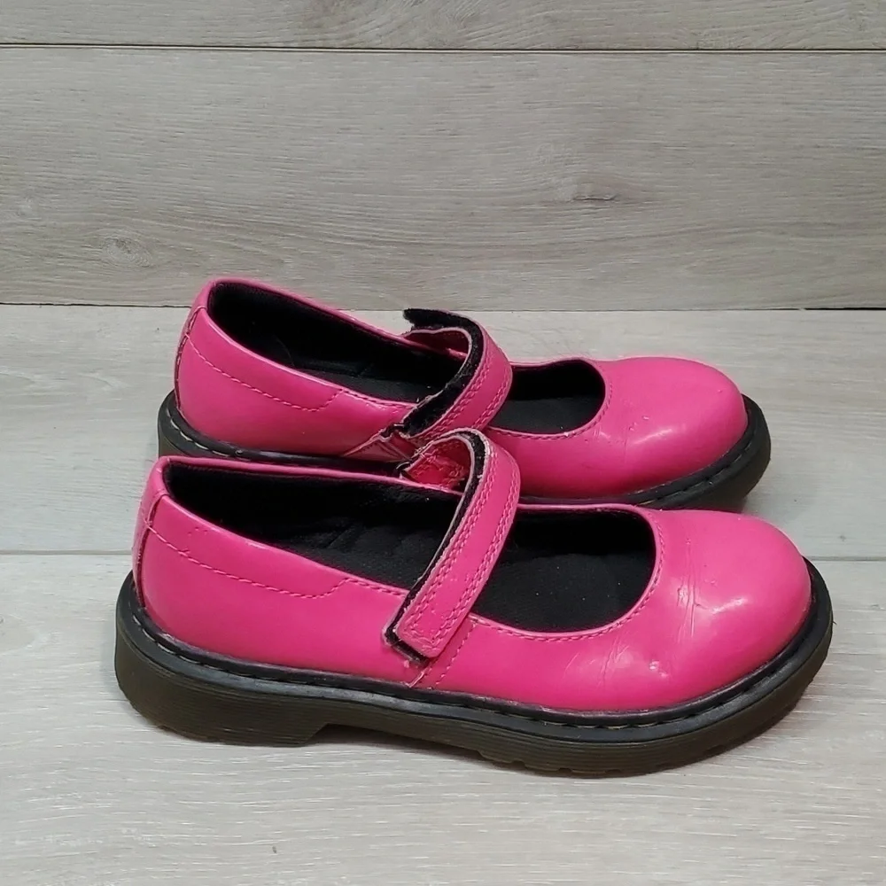 Dr.Martens Kids Girls Pink Tractor Platform Chunky Clogs Loafer shoes sz 2
